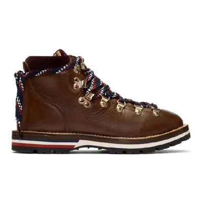 Shop Moncler Brown Blanche Hiking Boots In 240 Brown
