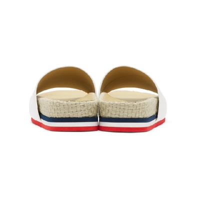 Shop Moncler White Evelyne Slides In 001 White