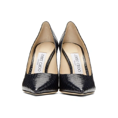 Shop Jimmy Choo Navy Croc Love 100 Heels