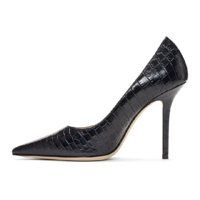 Shop Jimmy Choo Navy Croc Love 100 Heels