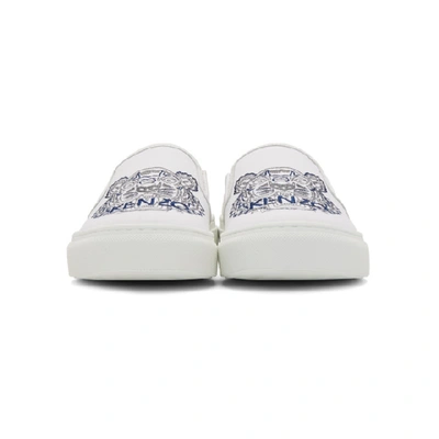 Shop Kenzo White Tiger K-skate Slip-on Sneakers In 01 - White