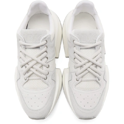 Shop Mm6 Maison Margiela Blue And White Chunky Sneakers In T1010 White