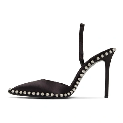 Shop Alexander Wang Black Satin Rina Crystal Heels In 001 Black