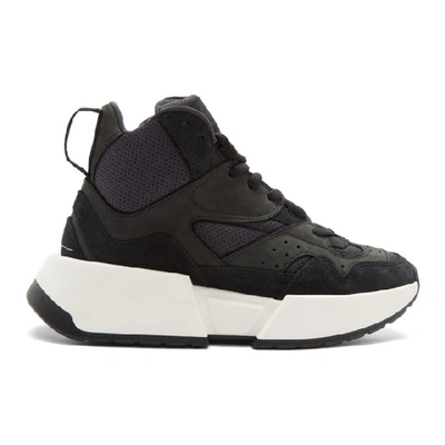 Shop Mm6 Maison Margiela Black High-top Chunky Sneakers In T8013 Black