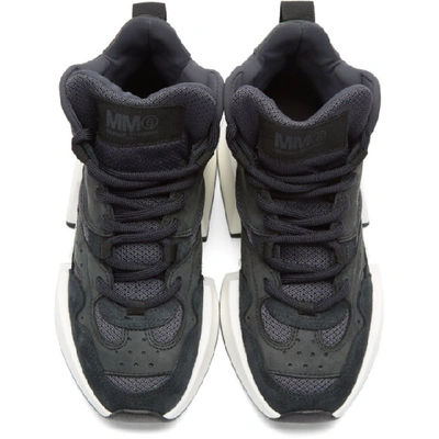 Shop Mm6 Maison Margiela Black High-top Chunky Sneakers In T8013 Black
