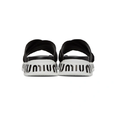 Shop Miu Miu Black Nylon Tech Sandals