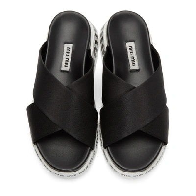 Shop Miu Miu Black Nylon Tech Sandals