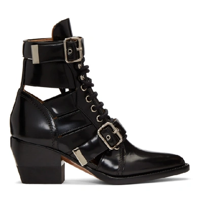 Shop Chloé Chloe Black Rylee Medium Boots In 001 Black