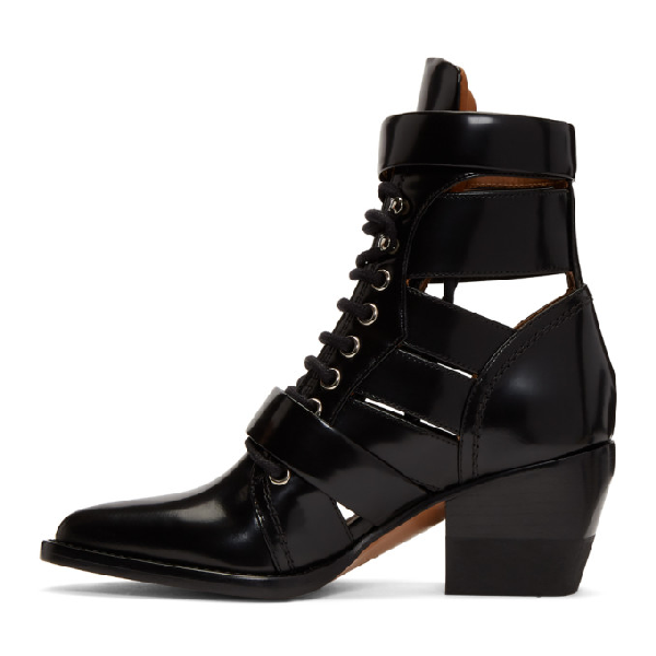 ChloÉ Black Reilly 60 Buckle Embellished Ankle Boots | ModeSens