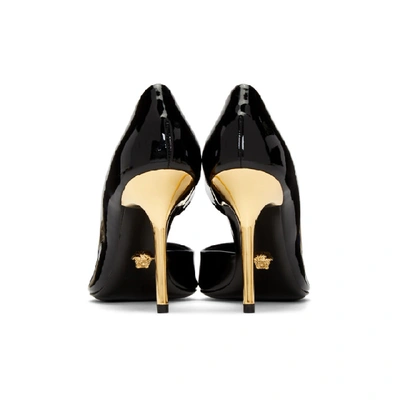 Shop Versace Black Patent Medusa Cap Heels In D41oh Black