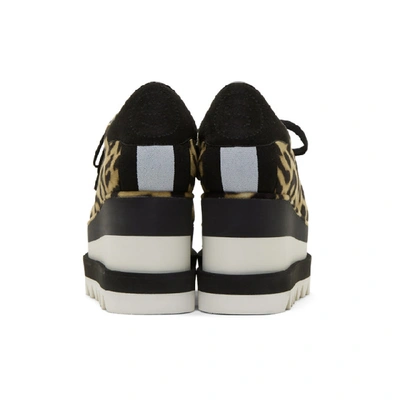 Shop Stella Mccartney Tan And Black Leopard Elyse Sneakers In 9893 Tan/bk