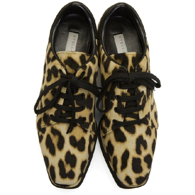 Shop Stella Mccartney Tan And Black Leopard Elyse Sneakers In 9893 Tan/bk
