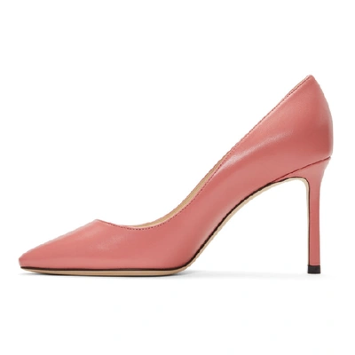 Shop Jimmy Choo Pink Leather Romy 85 Heels In Candyfloss