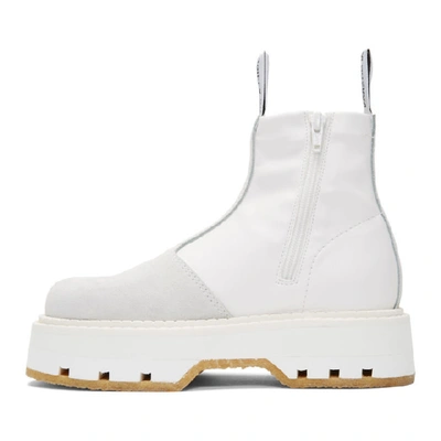 Shop Mm6 Maison Margiela White Pull On Ankle Boots In H7418 White