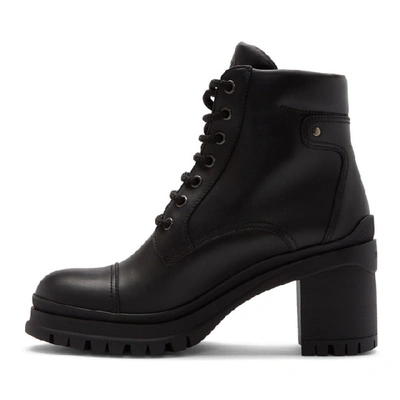 Shop Prada Black Heeled Combat Boots