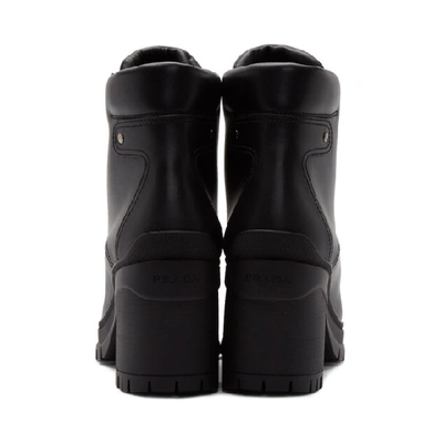 Shop Prada Black Heeled Combat Boots