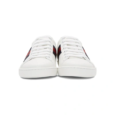 Shop Gucci White Ace Sneakers In White Upper: Leather, Snakeskin.