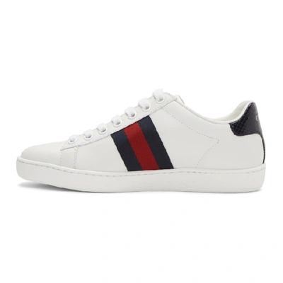 Shop Gucci White Ace Trainers In White Upper: Leather, Snakeskin.