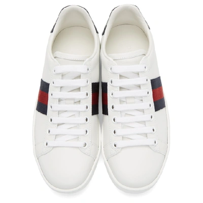 Shop Gucci White Ace Trainers In White Upper: Leather, Snakeskin.