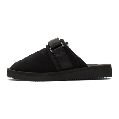 Shop Suicoke Black Sherpa Zavo Loafers