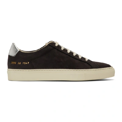 Shop Common Projects Black & Silver Retro Low Special Edition Trainers In 7547 Blk/si