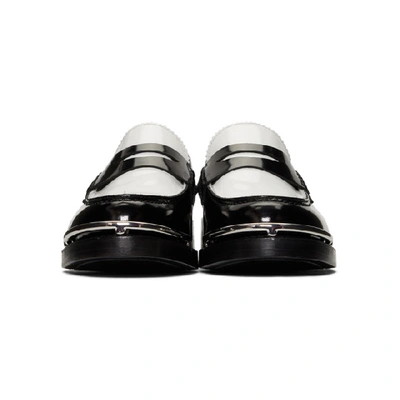 Shop Alexander Wang Black And White Carter Loafers In 995 Blk/wht