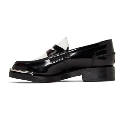 Shop Alexander Wang Black And White Carter Loafers In 995 Blk/wht
