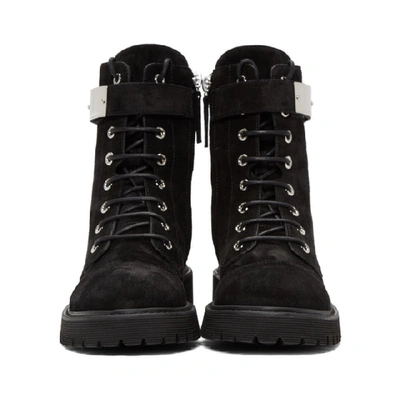 Shop Giuseppe Zanotti Black Suede Alexa Boot