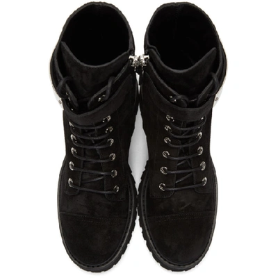 Shop Giuseppe Zanotti Black Suede Alexa Boot