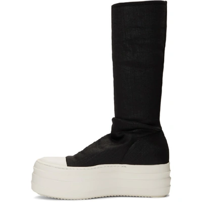 Shop Rick Owens Drkshdw Black Double Bumper Sock Sneaker Boots In 99 Black