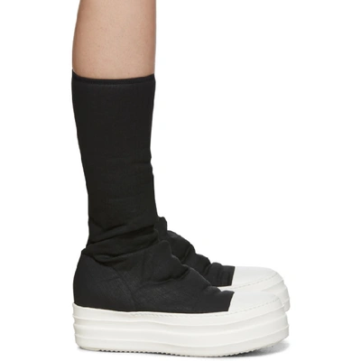 Shop Rick Owens Drkshdw Black Double Bumper Sock Sneaker Boots In 99 Black