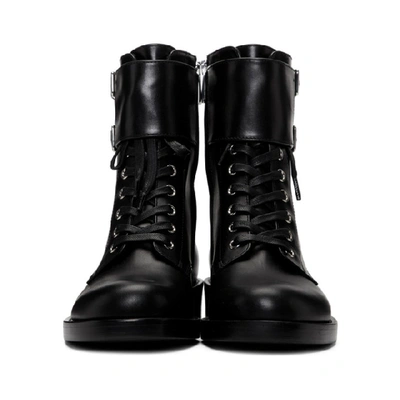 Shop Gianvito Rossi Black Lagarde Military Boots