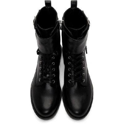 Shop Gianvito Rossi Black Lagarde Military Boots