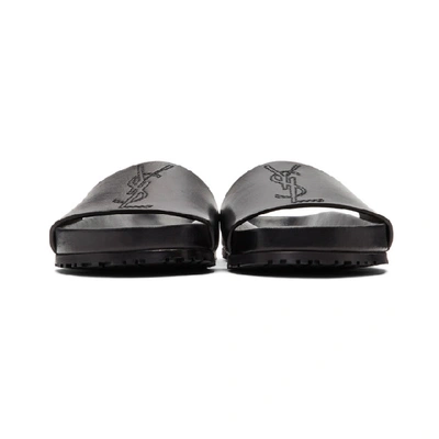 Shop Saint Laurent Black Jimmy Slides In 1000 Black