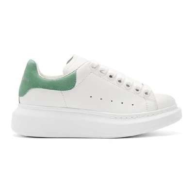 Shop Alexander Mcqueen White & Green Oversized Sneakers