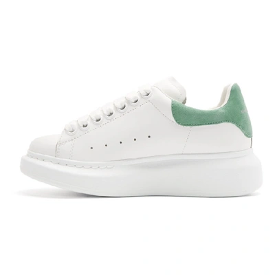 Shop Alexander Mcqueen White & Green Oversized Sneakers