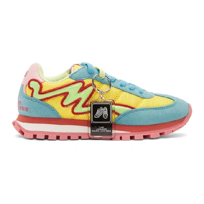 Shop Marc Jacobs Blue And Yellow The Jogger Sneakers In 447 Turquoi