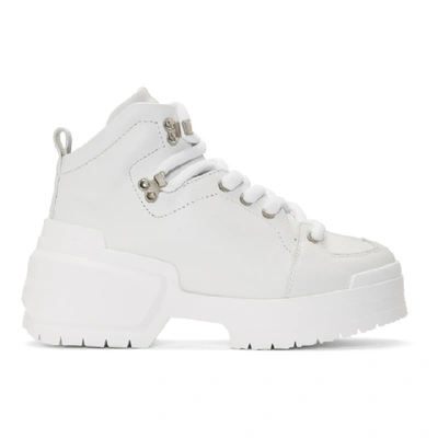 Shop Pierre Hardy White Trap Lace-up Boots