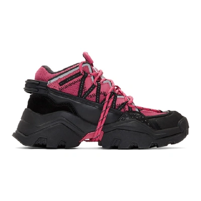 Shop Kenzo Pink And Black Inka Sneakers In 30 Begonia