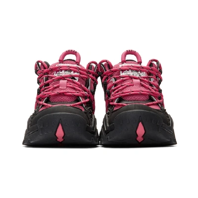 Shop Kenzo Pink And Black Inka Sneakers In 30 Begonia