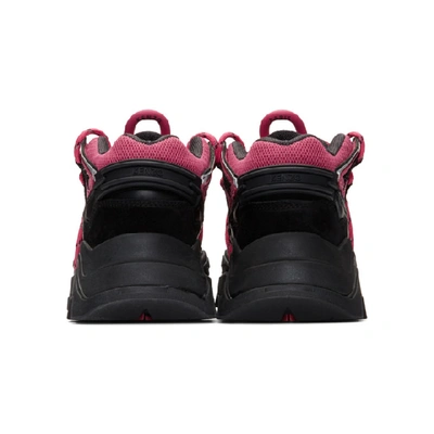 Shop Kenzo Pink And Black Inka Sneakers In 30 Begonia