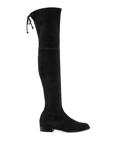 Shop Stuart Weitzman Lowland Suede Over-the-knee Boot In Black