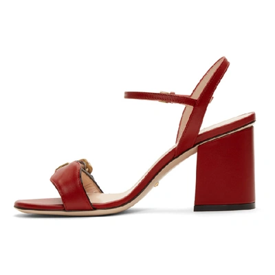 Shop Gucci Red Marmont Heeled Sandals