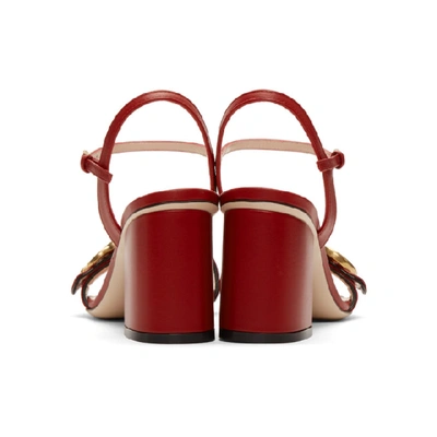 Shop Gucci Red Marmont Heeled Sandals