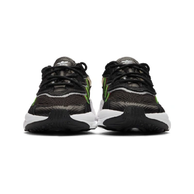 Shop Adidas Originals Black Ozweego Sneakers In Black/green
