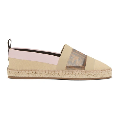 Shop Fendi Beige And Pink Forever  Colibri Espadrilles In F15f4 Pink