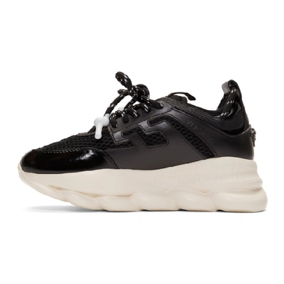 Shop Versace Black Chain Reaction Sneaker