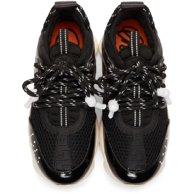 Shop Versace Black Chain Reaction Sneaker