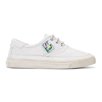 Shop Saint Laurent White Leather Andy Sneakers In 9030 White