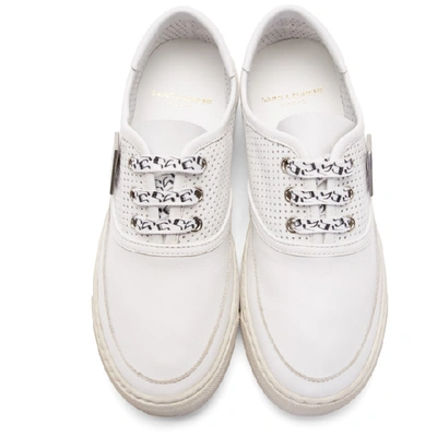 Shop Saint Laurent White Leather Andy Sneakers In 9030 White